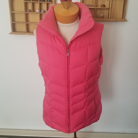 Land's End Pink Down Vest - Picture 1 of 6
